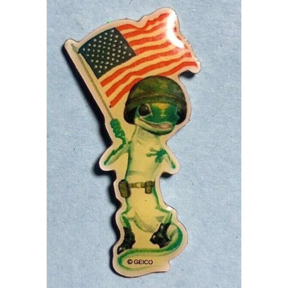 GEICO GECKO US Army   COLLECTIBLE  Advertising Pin
